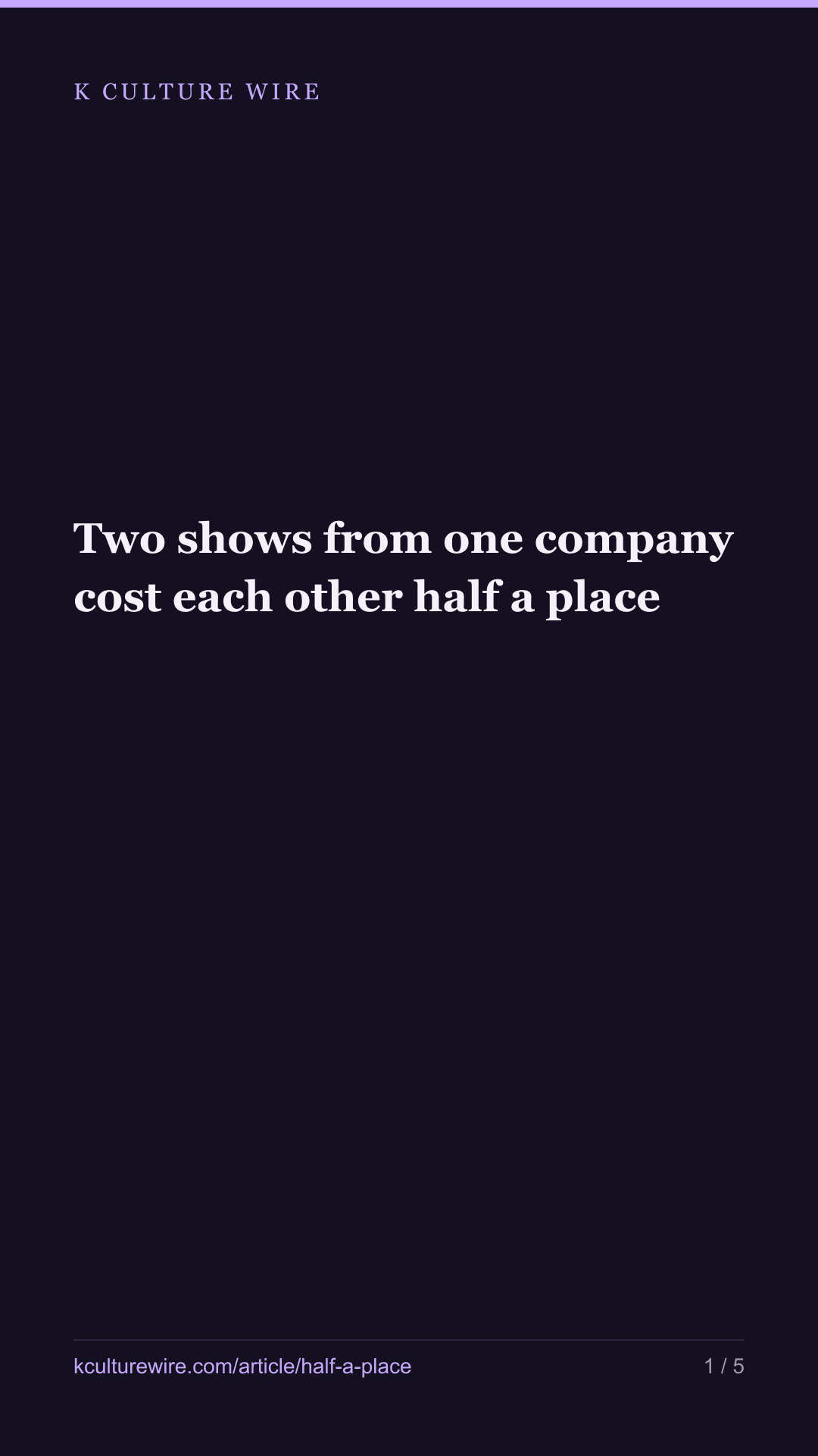 Two shows from one company cost each other half a place — tall card 1 of 5