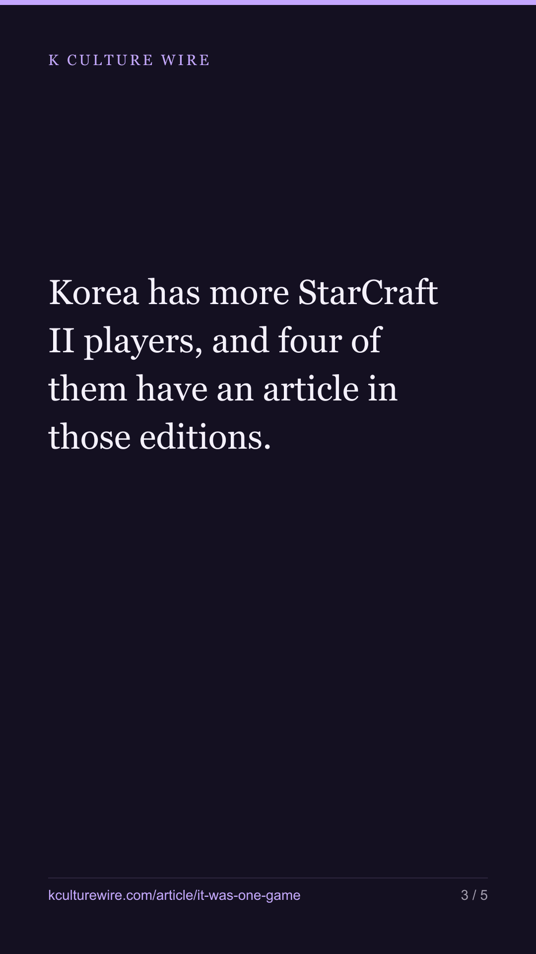 What we called an esports pattern turns out to be one game — tall card 3 of 5