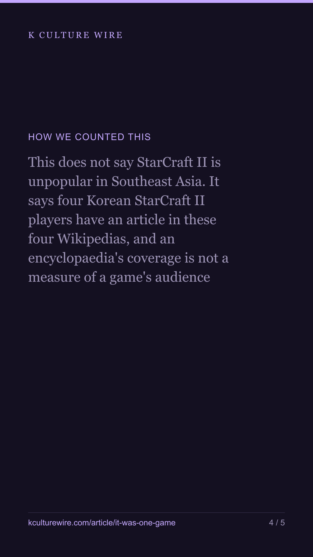 What we called an esports pattern turns out to be one game — tall card 4 of 5