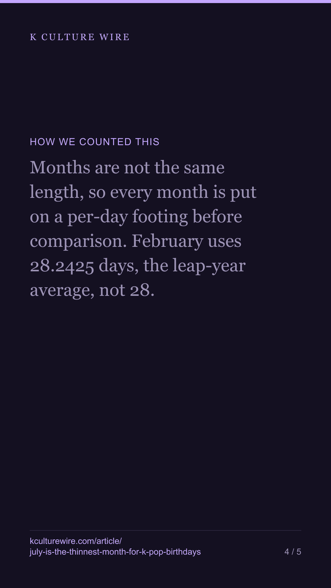 July is the thinnest month for K-pop idol birthdays, March the fullest — tall card 4 of 5