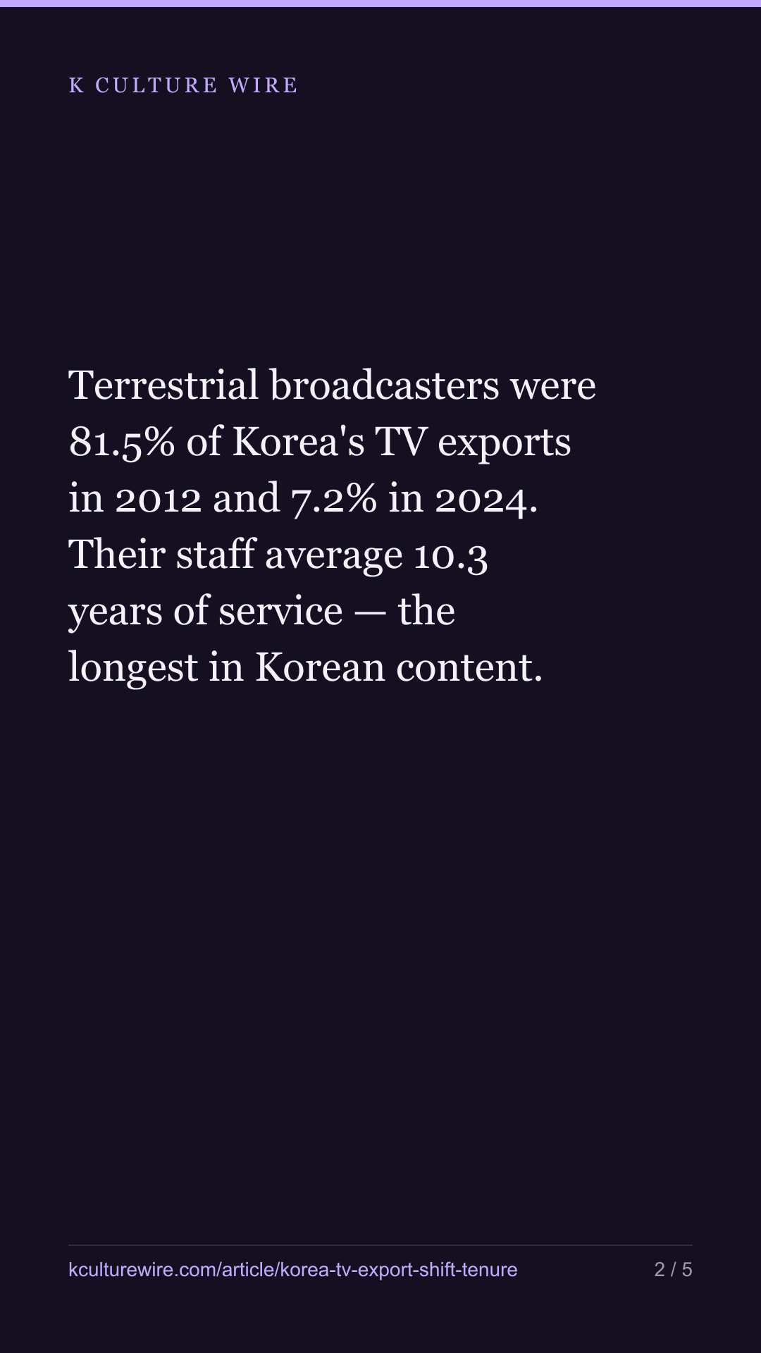 Korea’s TV exports moved to firms where people stay half — tall card 2 of 5