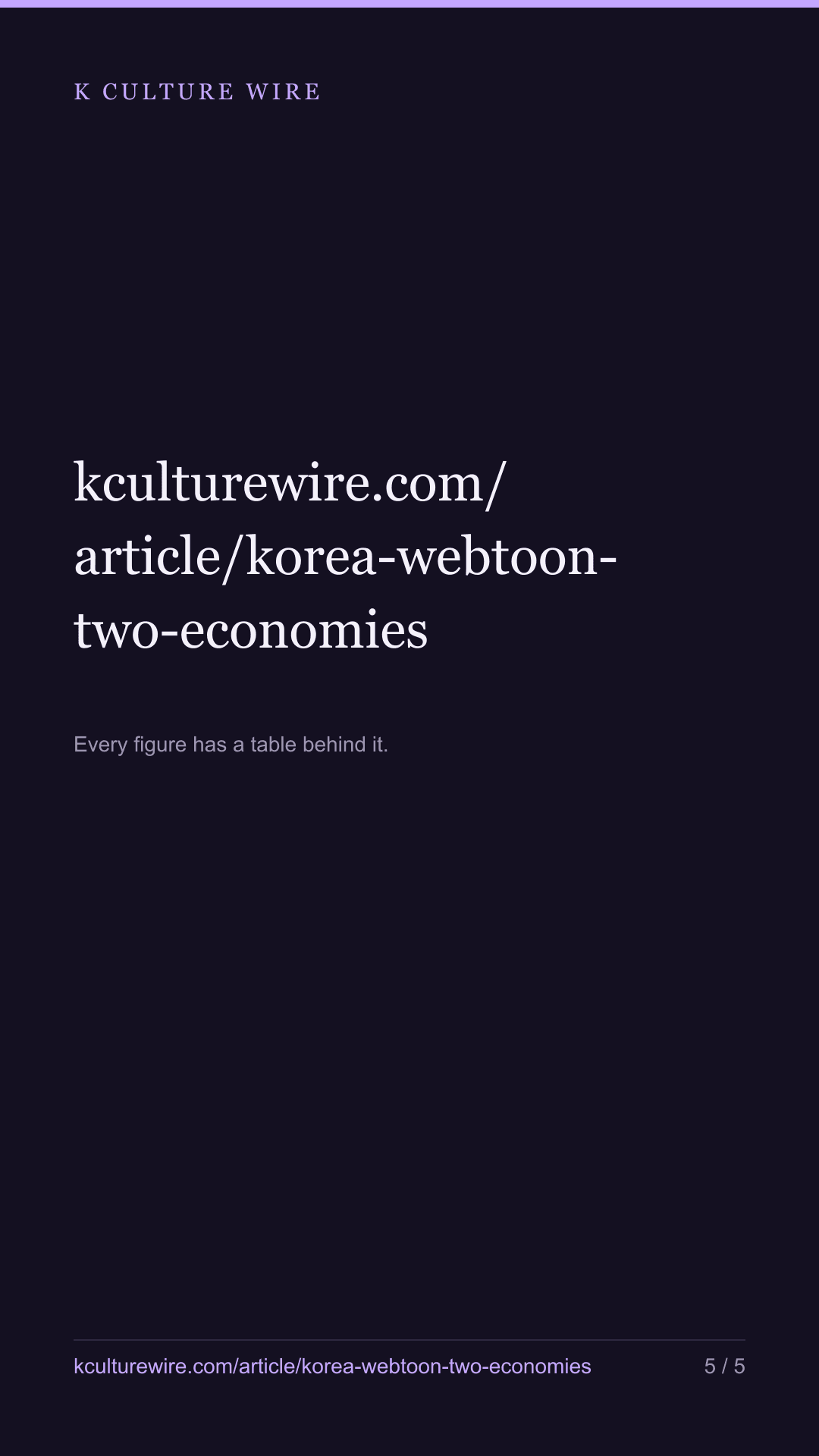 Korean webtoon firms average ₩8.1bn. Most earn under ₩1bn — tall card 5 of 5