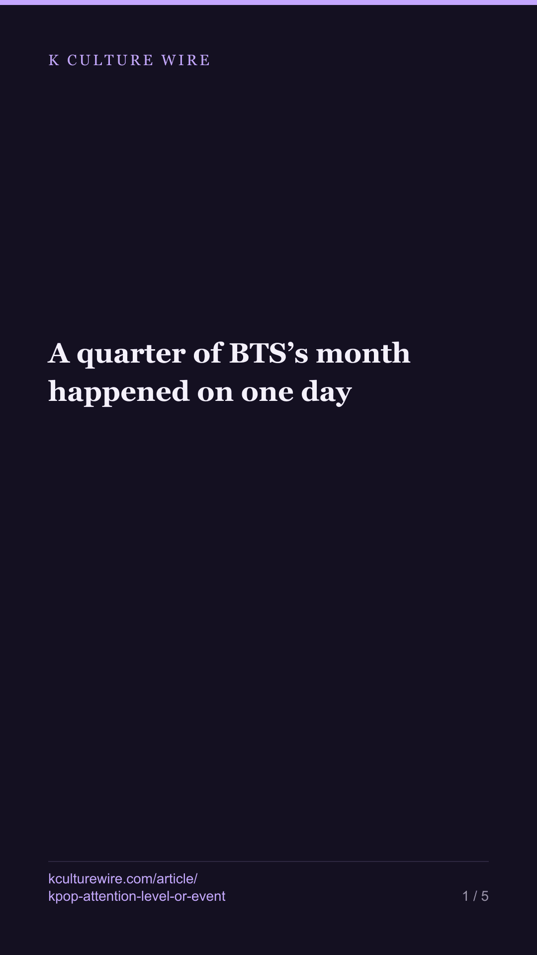 A quarter of BTS’s month happened on one day — tall card 1 of 5