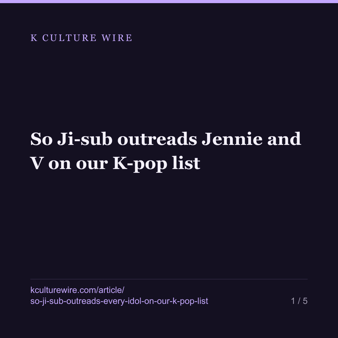 So Ji-sub outreads Jennie and V on our K-pop list — card 1 of 5