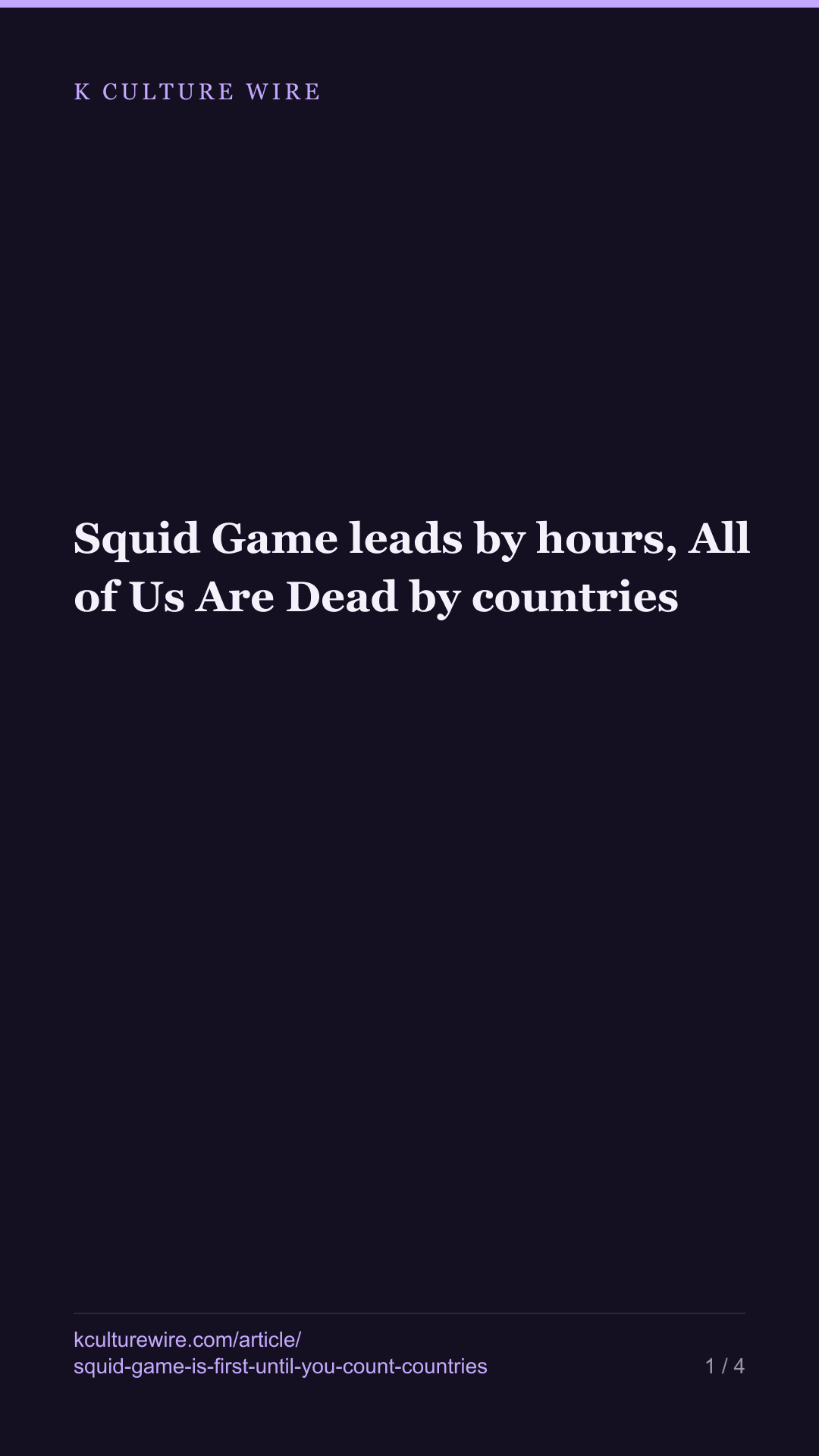 Squid Game leads by hours, All of Us Are Dead by countries — tall card 1 of 4