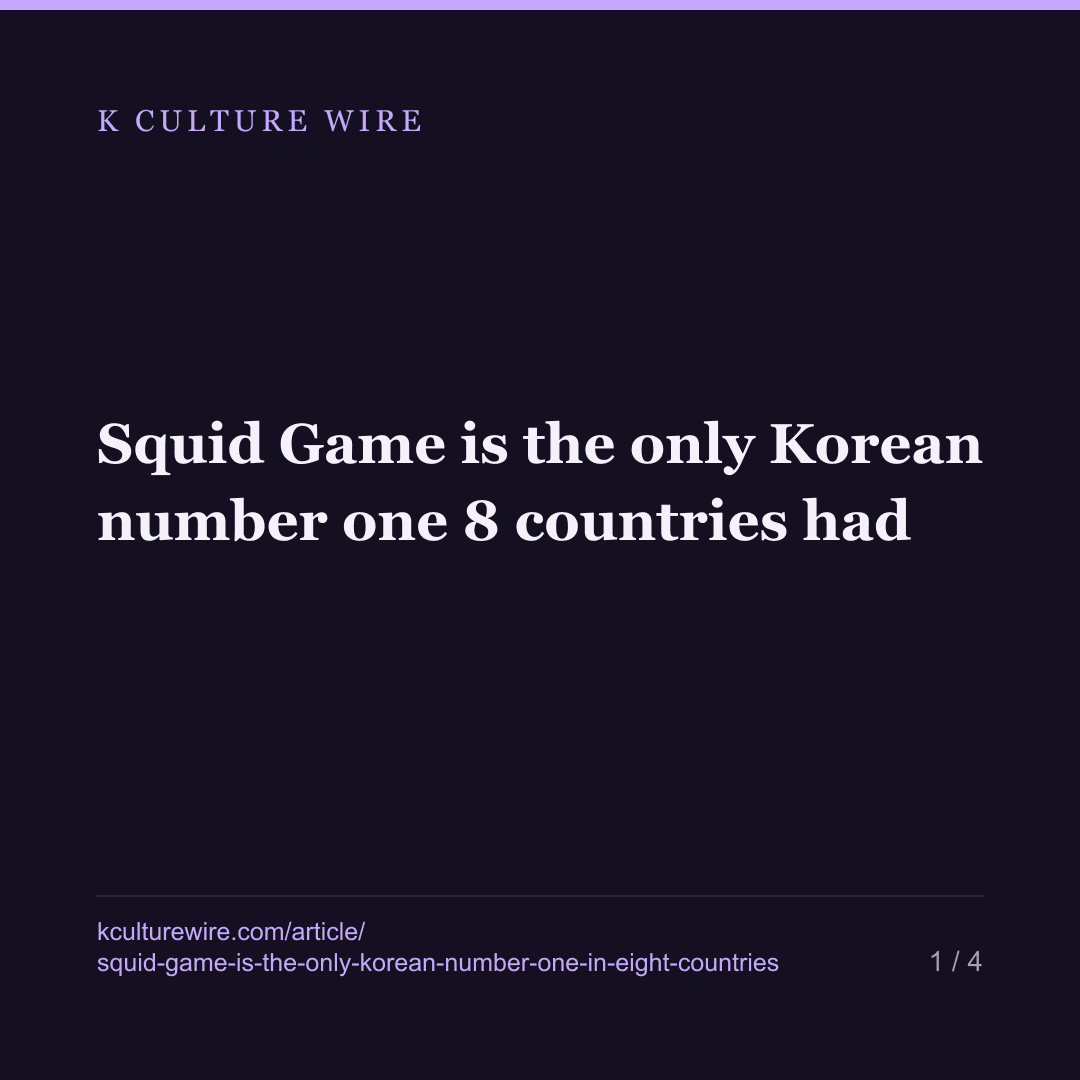 Squid Game is the only Korean number one 8 countries had — card 1 of 4