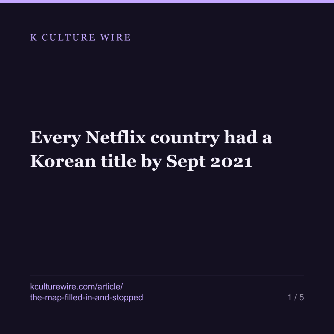 Every Netflix country had a Korean title by Sept 2021 — card 1 of 5