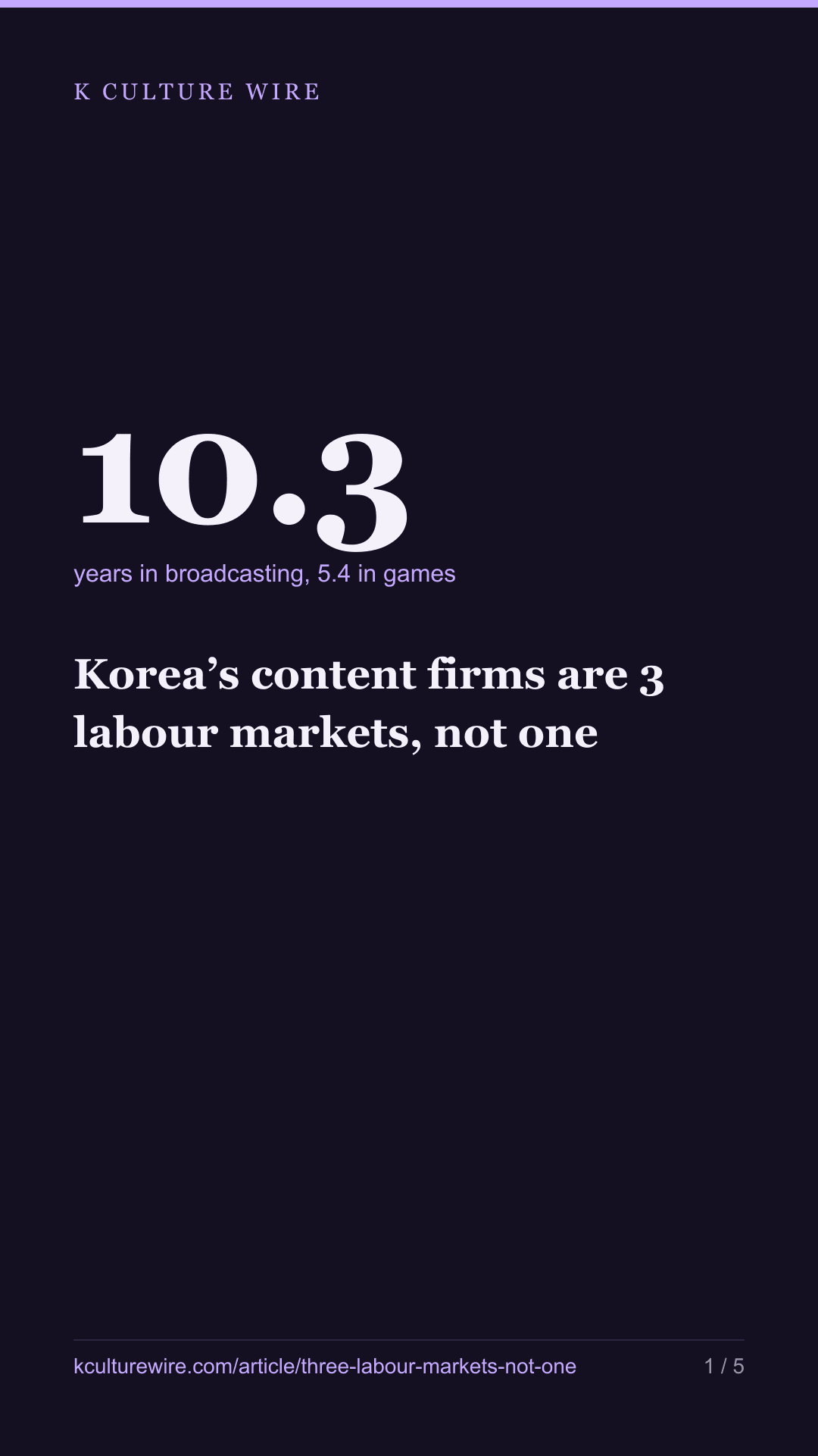 Korea’s content firms are 3 labour markets, not one — tall card 1 of 5