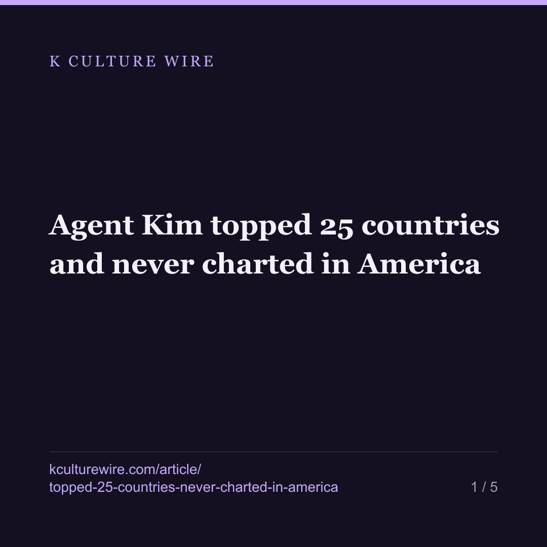 Agent Kim topped 25 countries and never charted in America — card 1 of 5