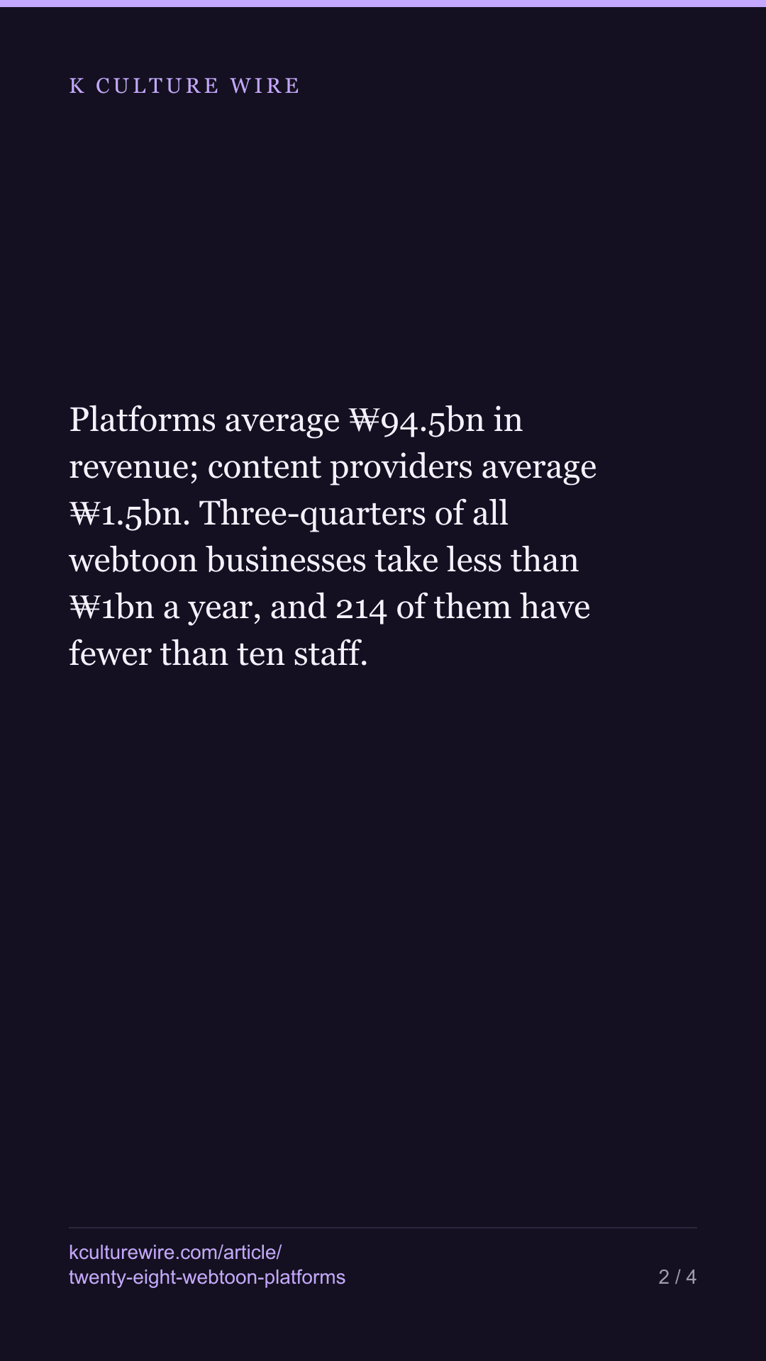 28 webtoon firms earn 64x what the other 368 do — tall card 2 of 4
