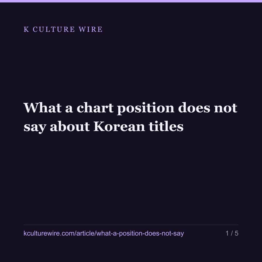 What a chart position does not say about Korean titles — card 1 of 5