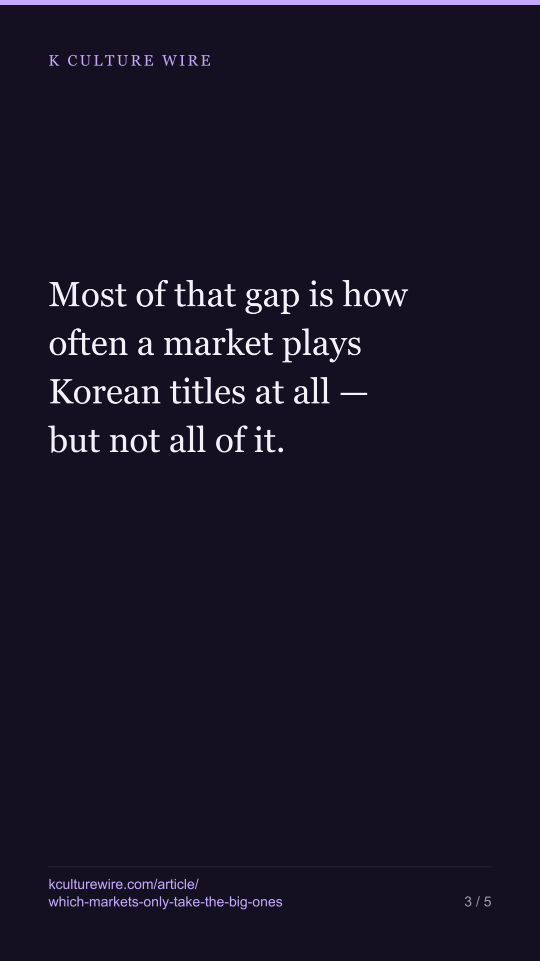 Korea needs no other market. Estonia’s median title had 77 — tall card 3 of 5