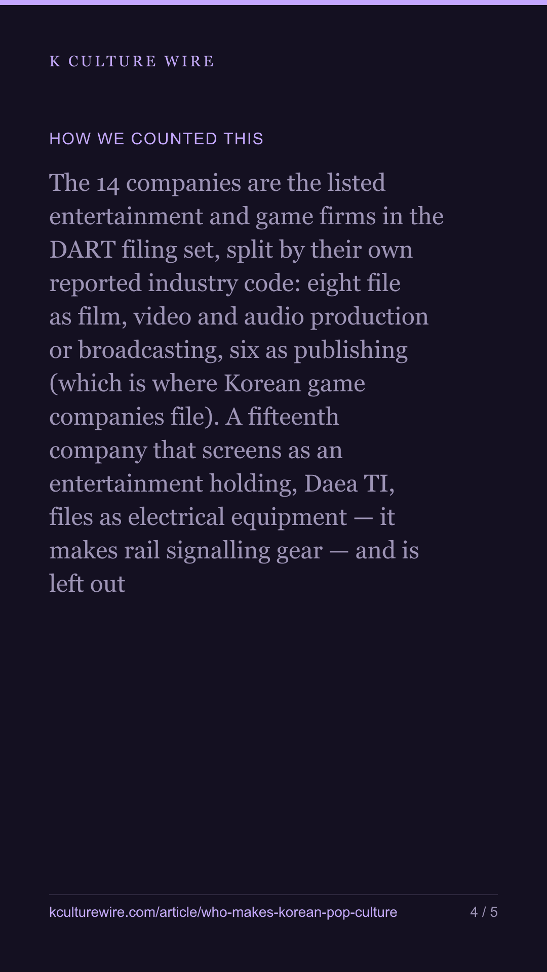 Korea’s pop-culture firms employ 15,072, for half as long — tall card 4 of 5